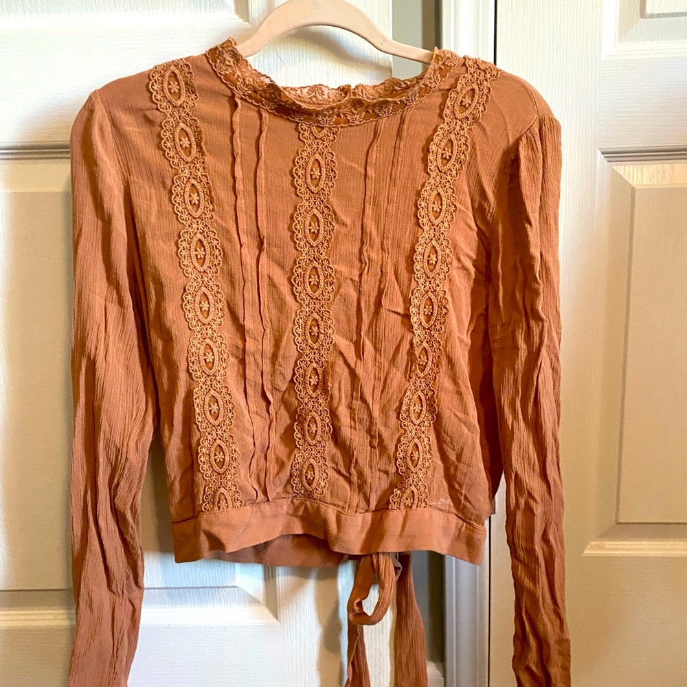 Self love brown long sleeve top